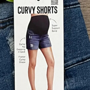 NEW S.O.N.G. Maternity Denim Jean Shorts Women’s Size Large NWT